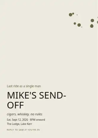 MIKE'S SEND-OFF — Wedding invitation template