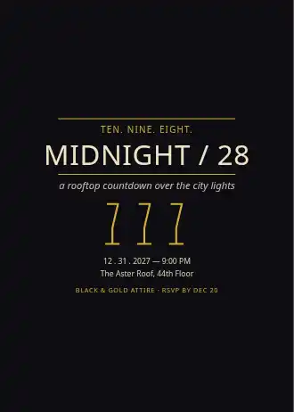 MIDNIGHT / 28 — Holiday template