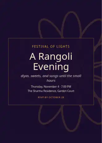A Rangoli Evening — Holiday invitation template