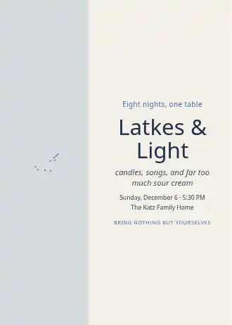 Latkes & Light — Holiday template