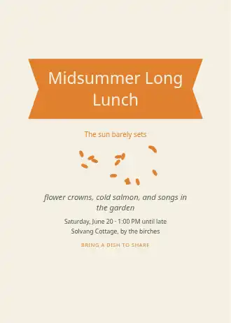 Midsummer Long Lunch — Holiday template