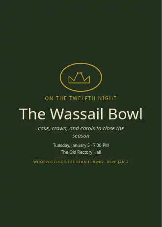 The Wassail Bowl — Holiday invitation template