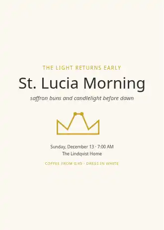St. Lucia Morning — Holiday invitation template