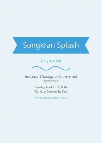 Songkran Splash — Holiday invitation template