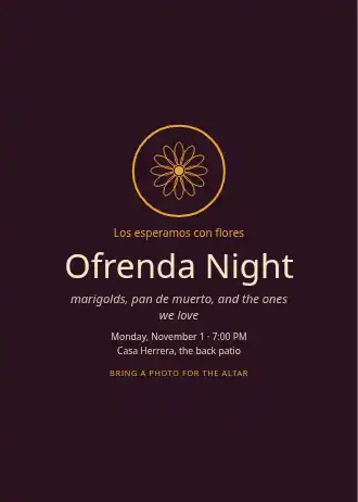 Ofrenda Night — Holiday invitation template