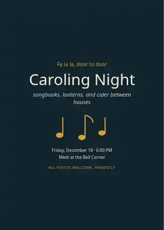 Caroling Night — Holiday invitation template