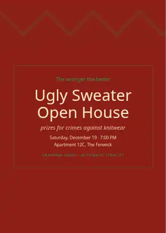 Ugly Sweater Open House — Holiday invitation template