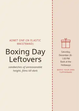 Boxing Day Leftovers — Holiday invitation template