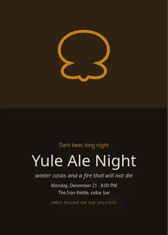Yule Ale Night — Holiday invitation template