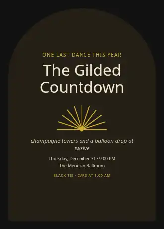 The Gilded Countdown — Holiday invitation template