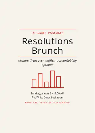 Resolutions Brunch — Holiday invitation template