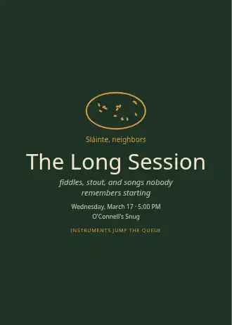 The Long Session — Holiday invitation template