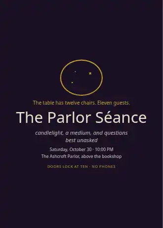 The Parlor Séance — Holiday invitation template