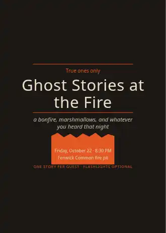 Ghost Stories at the Fire — Holiday invitation template