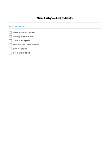 New Baby — First Month — New Baby template
