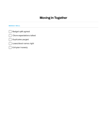 Moving In Together — Marriage & Partnership template
