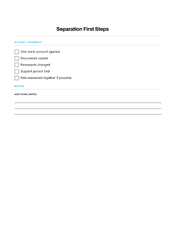 Separation First Steps — Separation & Divorce template