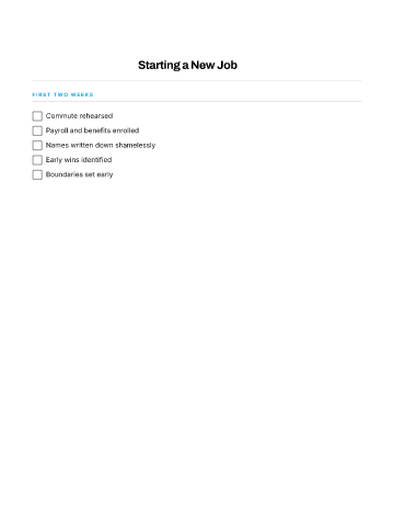 Starting a New Job — Career Moves template