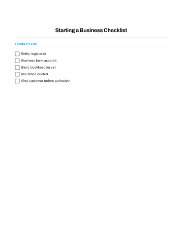 Starting a Business Checklist — Career Moves template