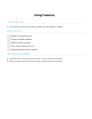 Going Freelance — Career Moves checklist template