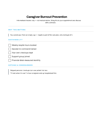 Caregiver Burnout Prevention — Health Events template