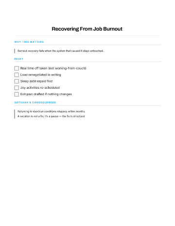 Recovering From Job Burnout — Recovery & Fresh Starts template