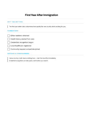First Year After Immigration — Relocation template