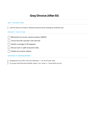 Gray Divorce (After 50) — Separation & Divorce template