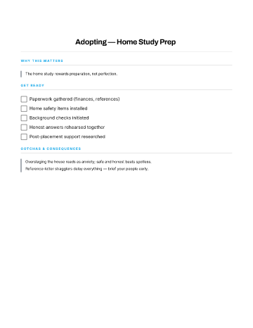 Adopting — Home Study Prep — New Baby template