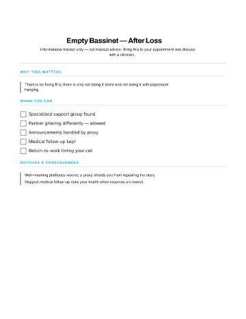 Empty Bassinet — After Loss — Loss & Bereavement template