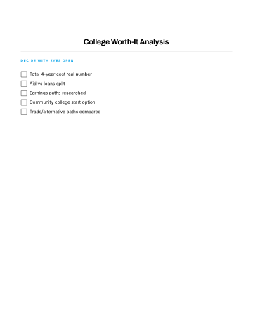 College Worth-It Analysis — Education template