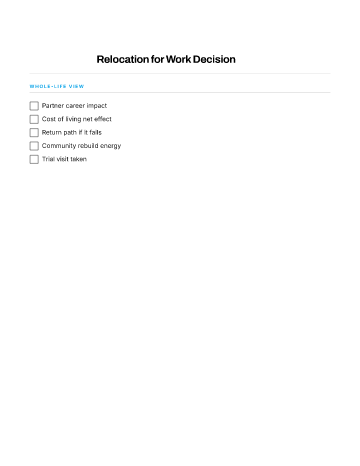Relocation for Work Decision — Career template