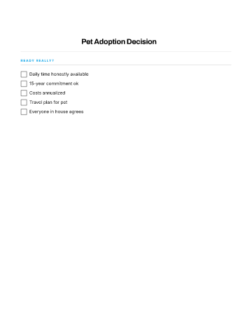 Pet Adoption Decision — Family template
