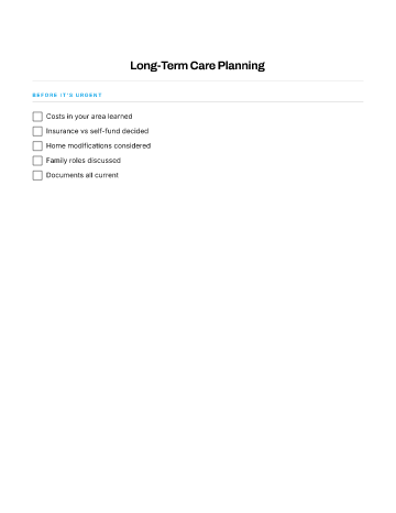 Long-Term Care Planning — End-of-Life Planning template