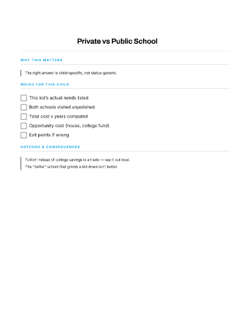 Private vs Public School — Education template