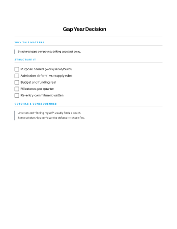 Gap Year Decision — Education template