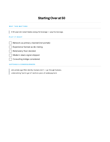 Starting Over at 50 — Career template