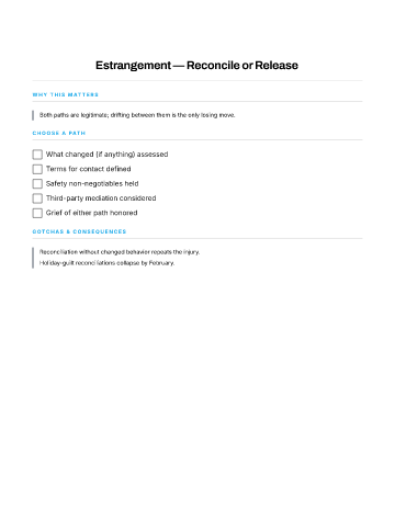 Estrangement — Reconcile or Release — Family template
