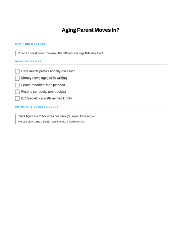 Aging Parent Moves In? — Family checklist template