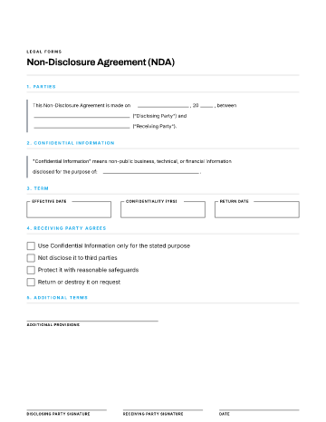 Non-Disclosure Agreement (NDA) — Business Agreements template