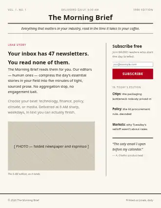 The Morning Brief — masthead landing — Media template