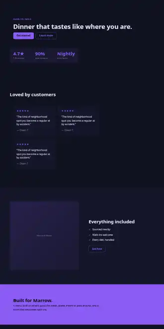 Marrow & Bloom — Micro Sites html5 microsite template