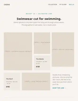 ONDINE — lookbook landing — Fashion html5 landing page template