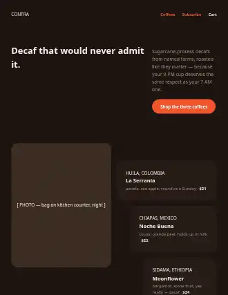 CONTRA — offset-grid landing — Food-Dtc html5 landing page template