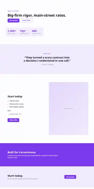 Cornerstone Law — Micro Sites html5 microsite template