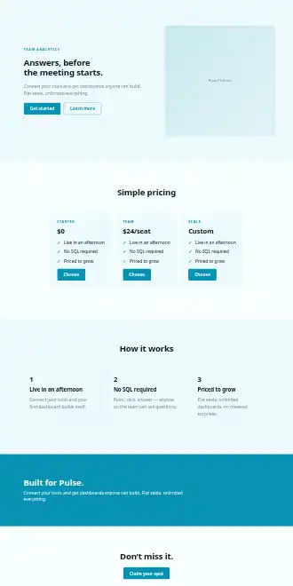Pulse Platform — Micro Sites html5 microsite template