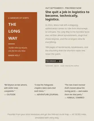 The Long Way — a book — cover landing — Book html5 landing page template
