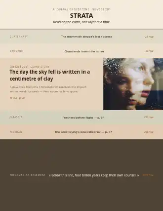 STRATA — The day the sky fell is written in a centimetre of clay — Science template