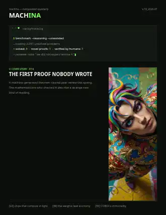 MACHINA — THE FIRST PROOF NOBODY WROTE — Science template