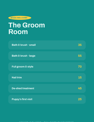 The Groom Room — Menu — Pet Grooming template